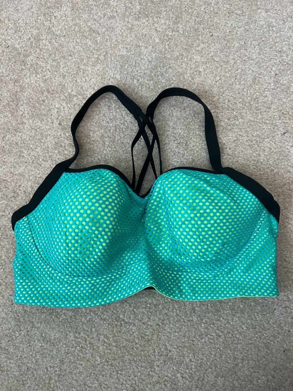 VSX Polka Dot Longline Sports Bra with Black Trim